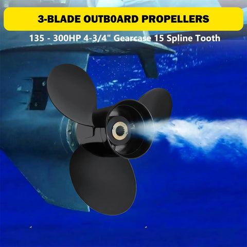 Beefed-Up 15X17 Aluminum Boat Propeller for Mercury Outboard 135-300HP Mercruiser Alpha One RH Right Hand Replacement OEM 48-832828A45 3 Blade 15 Diameter 17 Pitch Boat Prop