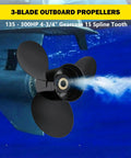 Beefed-Up 3 Blade Aluminum Outboard Propeller 15.25 Inch Diameter 15 Pitch Right Hand Rotation for Mercury MerCruiser