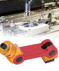 Rock Solid Hella Adjustable Milling Vise Stop Precision Cnc Mill Work Locator And Positioner Tool with red and orange finish close-up.