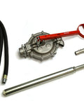 This Heavy Duty Double Diaphragm Hand Fuel Transfer Pump Delivers Quick Eight Hundred Ml Strokes And Includes An Eight Foot Anti Static Hose.