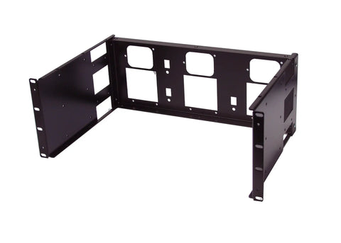 4U Rackmount Panel For ATX PS2 Power Supplies Mounting In 19 Inch Rack Cabinets, 14 Gauge Steel, open frame view, black finish