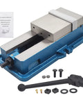 5In By 4.92In CNC Milling Machine Vise Lockdown Bench Vise for High Precision Clamping, Heavy Duty Workholding with tools visible