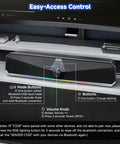 CS30 Bluetooth Desktop Speakers With USB Plug And Play for PC, LED Light Soundbar on desk with control labels visible