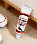 All Purpose Quick Dry Shoe Glue For Sneakers Boots And Sandals, Clear Flexible Bonding Sealant For Leather Rubber Canvas And Multi Material Repairs, Waterproof DIY Fix For Shoes A Real Game Changer, tube next to sneakers