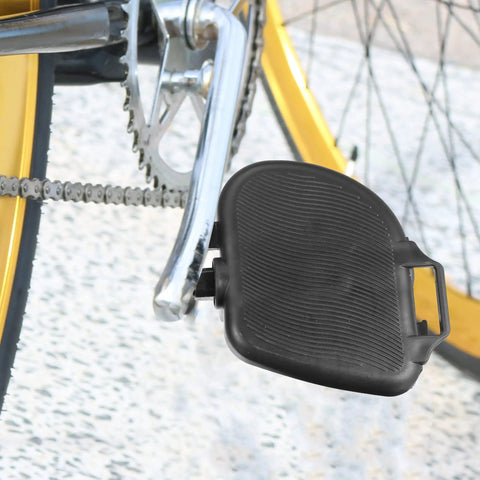 Non Slip Indoor Bike Pedals With Straps Nine Sixteenth Inch Spindle For Exercise Bikes fixed gear setup black aluminum pedal