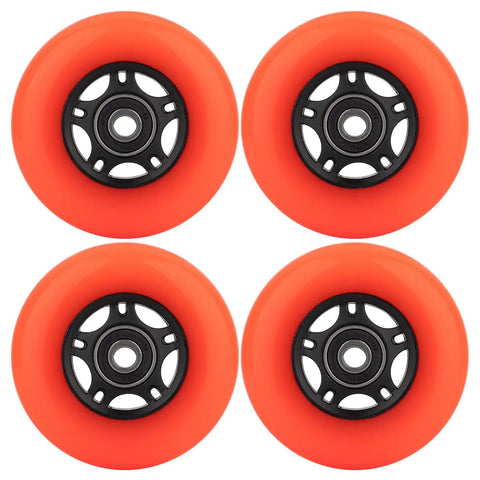 High Performance Inline Skate Wheels 4 Pack with ABEC 9 Bearings and Floating Spacers for Skates 64mm 70mm 72mm 76mm 80mm