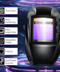 Auto Darkening Welding Helmet With True Color Large Viewing Screen Solar Powered Welder Mask With 4 Arc Sensors