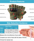 Size guide and features of Rugged Tactical Fingerless Gloves For Men With Hard Knuckles And Reinforced Palm Built For Maximum Tactility And Durability For Airsoft Survival Combat Driving And Motorcycle Riding