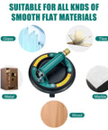 Two 8-inch heavy-duty glass suction cups with green base for lifting glass, tiles, marble on smooth surfaces