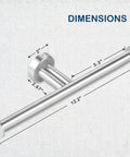 Wall Mounted Double Toilet Paper Holder In Brushed Nickel Stainless Steel SUS304 2 In 1 Dual Roll Holder dimensions