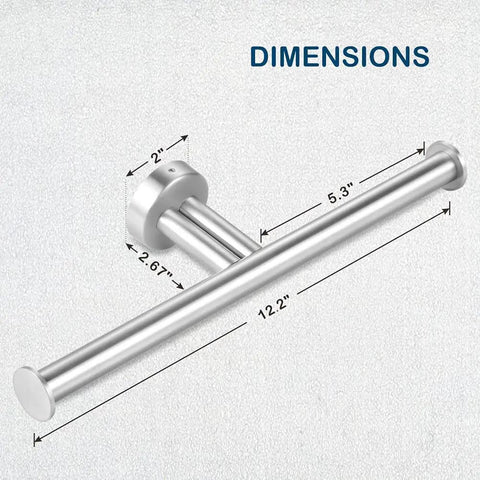 Wall Mounted Double Toilet Paper Holder In Brushed Nickel Stainless Steel SUS304 2 In 1 Dual Roll Holder dimensions