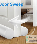 Slick Under Door Draft Stopper White Weather Seal featuring smooth surface and easy-glide installation for entryway protection.