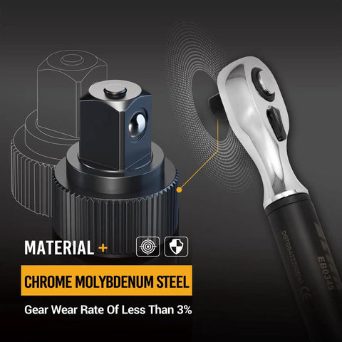 Three Eighths Inch Drive Digital Torque Wrench with CR-MO Gear for Small Cars and Motorcycles, focus on material durability