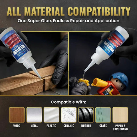 Medium Super Glue Pro Kit 2 Oz For Quick Fixes And Woodworking All Purpose Cyanoacrylate Adhesive, wood and plastic repairs