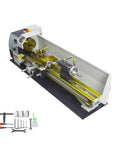 1100W Benchtop Mini Metal Lathe 8X24 Inch with variable speed and digital display for precision machining.