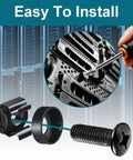 Rock Solid M6 Cage Nuts and Rack Screws Kit Made from Heavy Duty Carbon Steel for Server Racks and Computer Cases, installation process detailed.