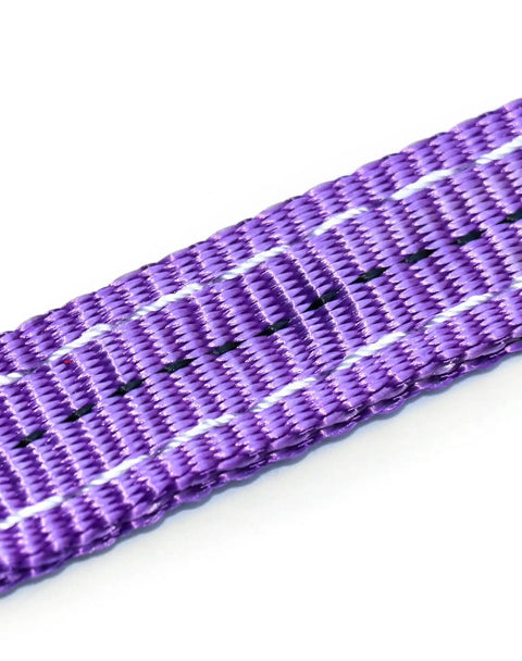 Built Tough Heavy Duty 5 Foot Four Leg Rigging Sling With Grab Hook And Adjuster, 3 Ton G80 Alloy Steel Chain Link Eye Hook Hoist Gear For Safe Towing And Cargo Handling On Job Sites purple polyester rigging sling close-up