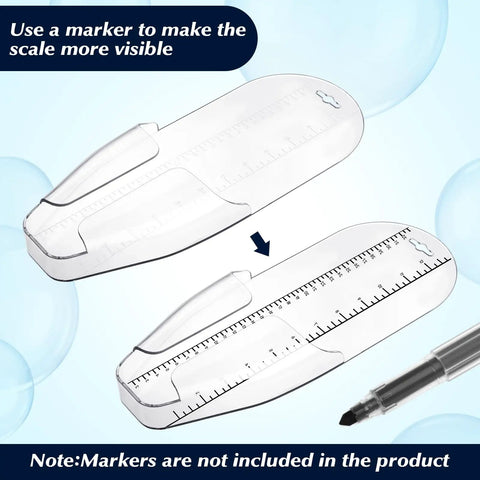 Two Pack Crappie Fast Check Fish Measuring Board 13.5 By 5.3 Inches Plastic Ruler For Quick Length Estimates, Easy Clean Bump Board Kit In Blue And White, marker shown for scale