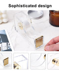 Gold Acrylic Office Desk Accessories Set With Stapler And Staples, Staple Remover, Tape Holder, and Phone Stand on desk