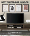 Heavy Duty Reclosable Fastener Tape In Black That Locks It Down Tough Zero Sweat Application Peels Clean For Toolboxes Workshop Mods Or Quick Fixes Around The House used on a TV unit for indoor organization.
