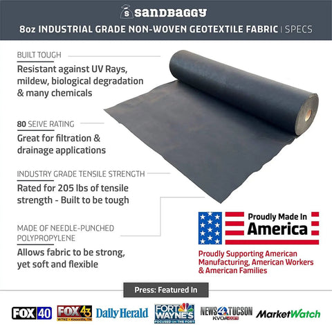 Top Notch Paver Underlayment Fabric 8 Oz For All Paver Types Made In America 50 Year Durability Twice As Thick As The Competition