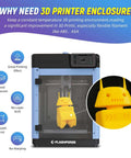 Adventurer 5M 3D Printer Enclosure Kit with 3mm PC Panels DIY Temperature Controlled Dustproof Enclosure for print quality.