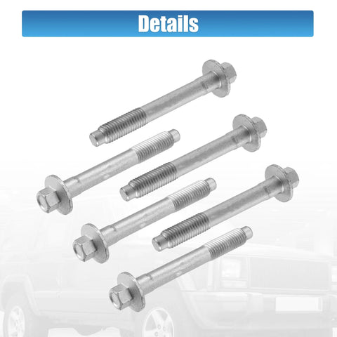 Six Piece Heavy Duty Wheel Hub Bearing Mounting Bolts Set For Jeep Grand Cherokee 2000-2010 Fits Jeep Commander Liberty Cirrus Stratus Nitro 1995-2012 With Part Numbers 34201535 6503754 6505935AA visible in the image