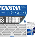 MERV 13 Pleated HVAC Filter 19 7/8 X 21 1/2 X 3/4 Inch, 6 Count, in packaging and stack, for furnaces and air conditioners