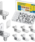 Absolute Game Changer 50 Pack Heavy Duty Shelf Support Pegs With Grippy Rubber Sleeves And Durable Nickel Coating, L-shaped design, durable metal.