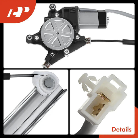 Front Driver Side Power Window Regulator With 2 Pin Motor Fits Chevrolet Spark 13 To 16 Hatchback showing motor and assembly details.