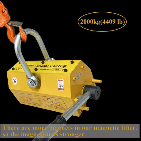 Heavy Duty Neodymium Magnetic Lifter Featuring Tough As Nails Build And Slick Toggle Release For Steel Plates And Scrap Handling Boasts Beast Mode Grip Up To 4409 Pounds.
