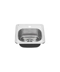 Colony Top Mount ADA 15x15 Stainless Steel Single Bowl Kitchen Sink With Drain And Installation Hardware Includes Cutout Template