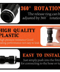 Image showing features of 70-Piece Quarter Inch Quick Connect Air Fittings Kit with Push To Connect Pneumatic Fittings.