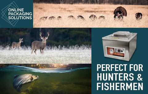 Chamber Vacuum Sealer CM255 For Home And Commercial Kitchens alongside wildlife, showcasing versatility for hunters and fishermen.