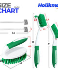 Size chart of Deep Cleaning Brush Set For Household Use With Scrub Brush Kitchen Brush Tile Grout Brush And Groove Gap Brushes