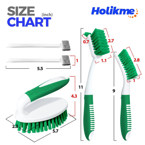Size chart of Deep Cleaning Brush Set For Household Use With Scrub Brush Kitchen Brush Tile Grout Brush And Groove Gap Brushes