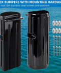 Boat Dock Bumpers For Edge And Side Protection, Heavy Duty Marine Fender Guard With Durable Construction, Vertical Dock Safety Shield, Includes Mounting Hardware, 2 Pack Black, Keeps Boat And Dock Safe From Contact