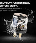 12V Heavy Duty Turn Signal Relay 2 Pack 2 Pin showcasing waterproof design for car and truck halogen systems