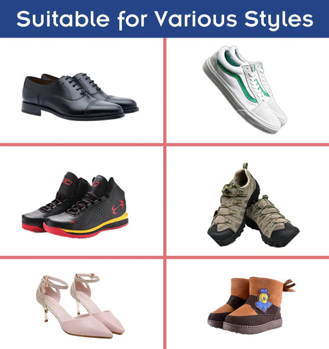 Image showing different types of shoes suitable for using 30G Shoe Glue Instant Bond Works Like A Charm For Shoes And Soles.