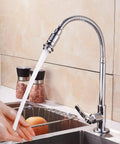 Outdoor Kitchen Sink Faucet, 360 Degree Rotatable, Deck Mounted, Single Hole, Single Handle Cold Water Tap With Flexible Neck.
