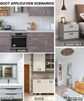 Product application scenarios for Two Pack Black Square Recessed Flush Door Pulls For Cabinets And Drawers in various rooms.