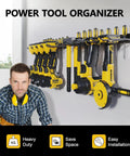 Heavy Duty Drill Tool Organizer Wall Mount Pack Of 2 With 8 Power Tool Slots And 32 Screwdriver Racks Garage Storage Solution Easy Install