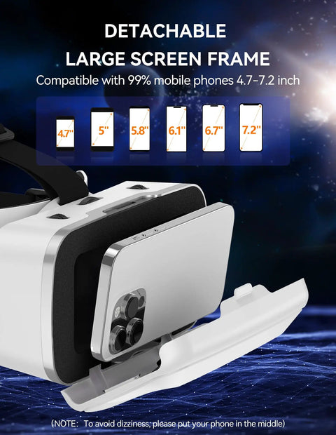 Hit Different 3D VR Headset With Insane Bluetooth Controller packing large detachable screen frame for mobile phones 4.7-7.2 inches.
