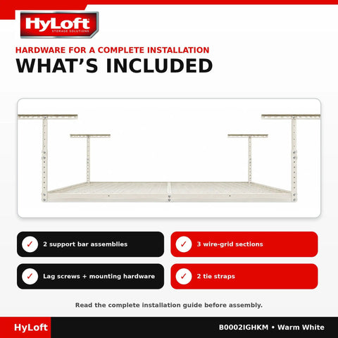 Keep That Garage Floor Clear Heavy Duty Overhead Storage Rack Adjustable Ceiling Mount 45 By 45 Inch Steel Hanging Shelf Stack Your Gear Top Tier Space Saving Organizer Built To Handle Two Hundred Fifty Pounds