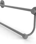 Mercury Collection 18 Inch Double Twist Towel Bar in Matte Gray Finish with Solid Brass Construction showcasing two-bar design.