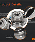 Close-up of Front Wheel Hub And Bearing Assembly For Chevy And GMC 8 Lug 4x4 SUVs With ABS showing quad lid seal and spline design