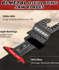 AMZWEI bi-metal oscillating tool blade with curved edge, 1-3/4 in length, M42 alloy, ruler markings
