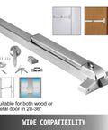 Push Bar With Lever Panic Exit Device For 28 To 36 Inch Doors, heavy duty, 201 stainless steel, visible components and compatibility details