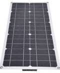 Top view of 50W Flexible Monocrystalline Solar Panel With Dual USB Outputs For Camping Hiking Travel And Emergency Power Supply
