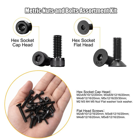 4005 Piece Metric Screw Assortment Kit With M2 M3 M4 M5 Hex Socket Cap Head And Flat Head Screws, Nuts, Washers, And Wrench For DIY Electronics And 3D Printer Projects